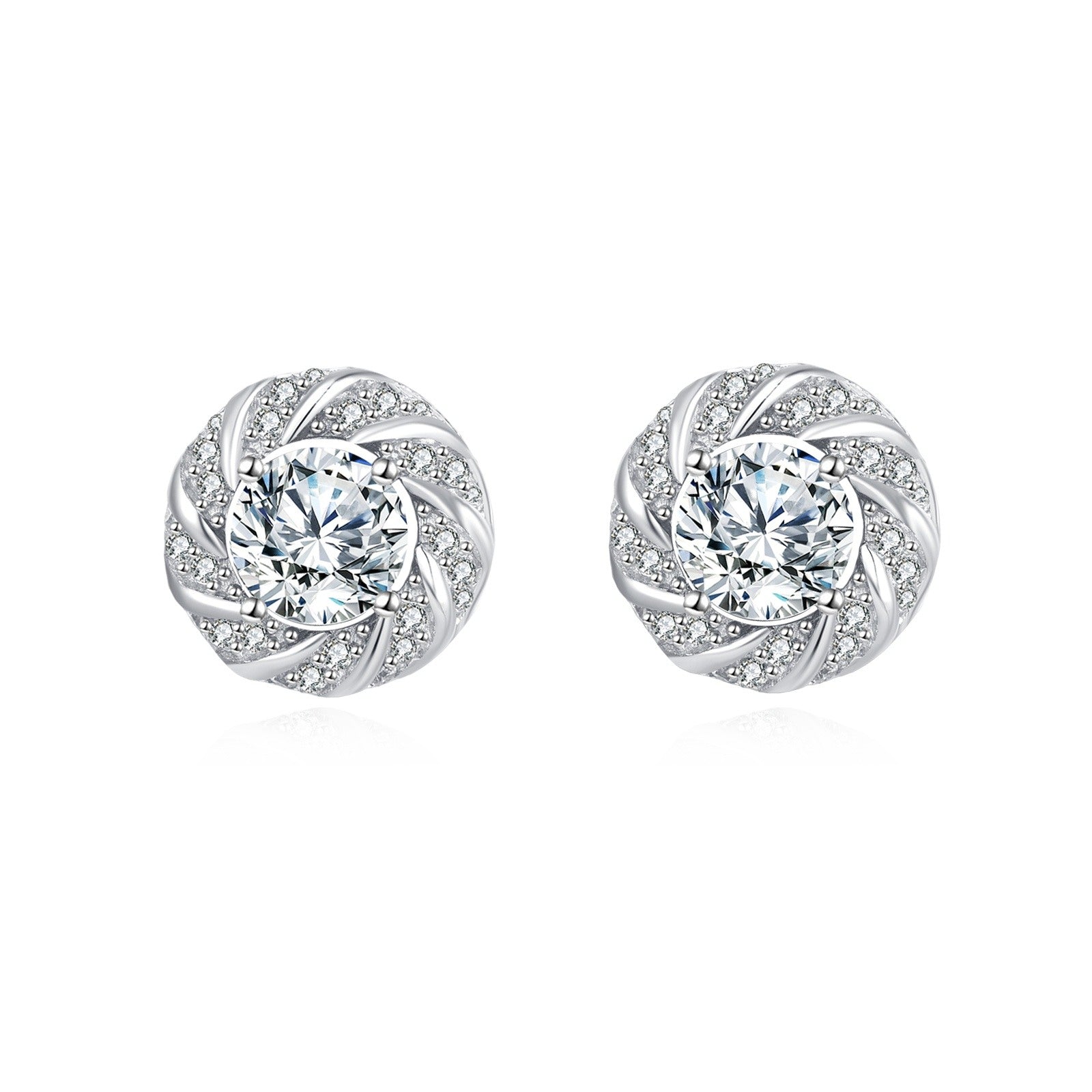 Floral Sparkling stone Stud Earrings – sparkling stone earrings, styling detail