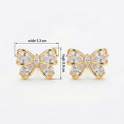 Butterfly Studs, Mixed Faceted Wings – sterling silver earrings, side detail