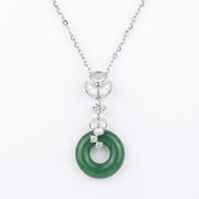 Green Jade Donut Flower Necklace – jade necklace, close-up