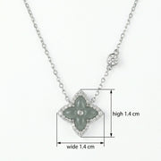 Quatrefoil Grey Jade Halo Necklace – jade necklace, close-up
