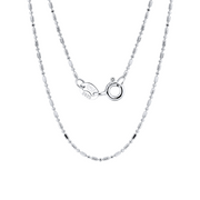 Italian Beaded Tube Chain Necklace – sterling silver necklace, front view