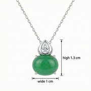 Jade Teardrop Sparkling stone Necklace – jade necklace, close-up