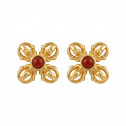 Gilded Double Vajra Stud Earrings – sterling silver earrings