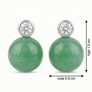 Round Jade Bezel-Set Stud Earrings – jade earrings, close-up