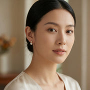 Pearl Drop Earrings with Baguette Accents – pearl earrings