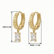 Ribbed Huggie Hoops, Crystal Drop Accent – crystal earrings