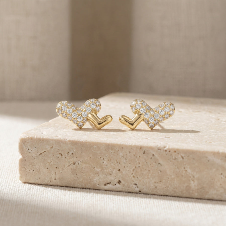 Heart-to-Heart Duo Stud Earrings – sterling silver earrings