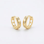 Milgrain Detail Huggie Hoop Earrings – sterling silver earrings