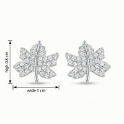 Maple Leaf Pavé Stud Earrings – sterling silver earrings
