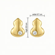 sparkling stone accent Wulu Gourd Studs – sterling silver earrings, front view
