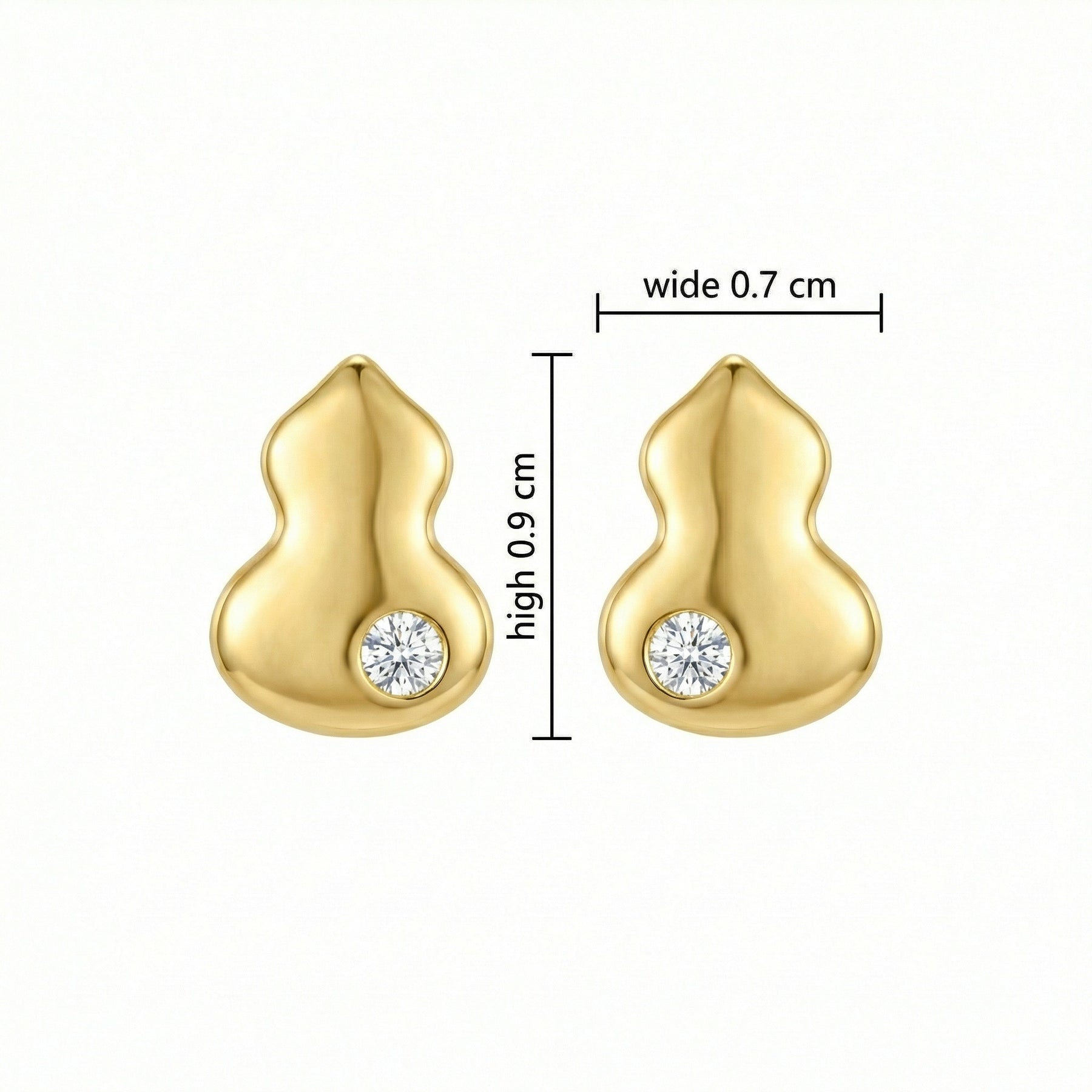 sparkling stone accent Wulu Gourd Studs – sterling silver earrings, front view