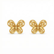 Intricate Filigree Butterfly Studs – sterling silver earrings, side detail