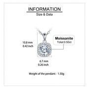 Square Halo Sparkling stone Necklace – sparkling stone necklace, side detail