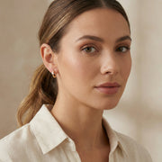 Sparkling Round-Cut Hoop Earrings – sterling silver earrings
