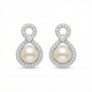 Pearl Infinity Drop Earrings – pearl earrings, side detail