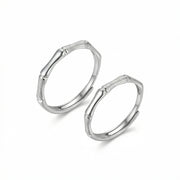 Bamboo-Inspired Adjustable Ring – sterling silver ring, front view