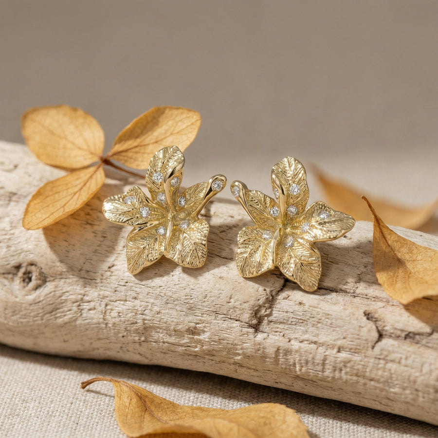 Textured Flower Stud Earrings – sterling silver earrings