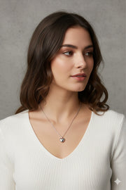 Stainless Steel Silver Heart Necklace – stainless steel necklace, front view