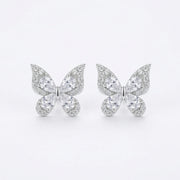 Butterfly Studs with Sparkling Pear Cuts – sterling silver earrings
