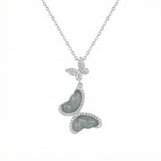 Butterfly Jade Sparkling stone Necklace – jade necklace, side detail