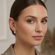 Rectangular-cut Crystal Drop Earrings – crystal earrings, close-up