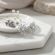 Sunburst Stud Earrings – sterling silver earrings, front view