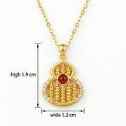 Abacus Gourd Pendant Necklace – sterling silver necklace, close-up