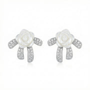 Mother-of-Pearl Bow Crystal Studs – mother-of-pearl earrings