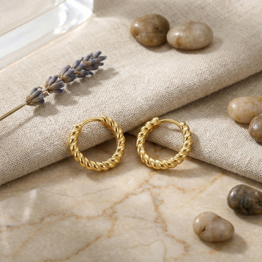 Twisted Rope Hoop Earrings – sterling silver earrings