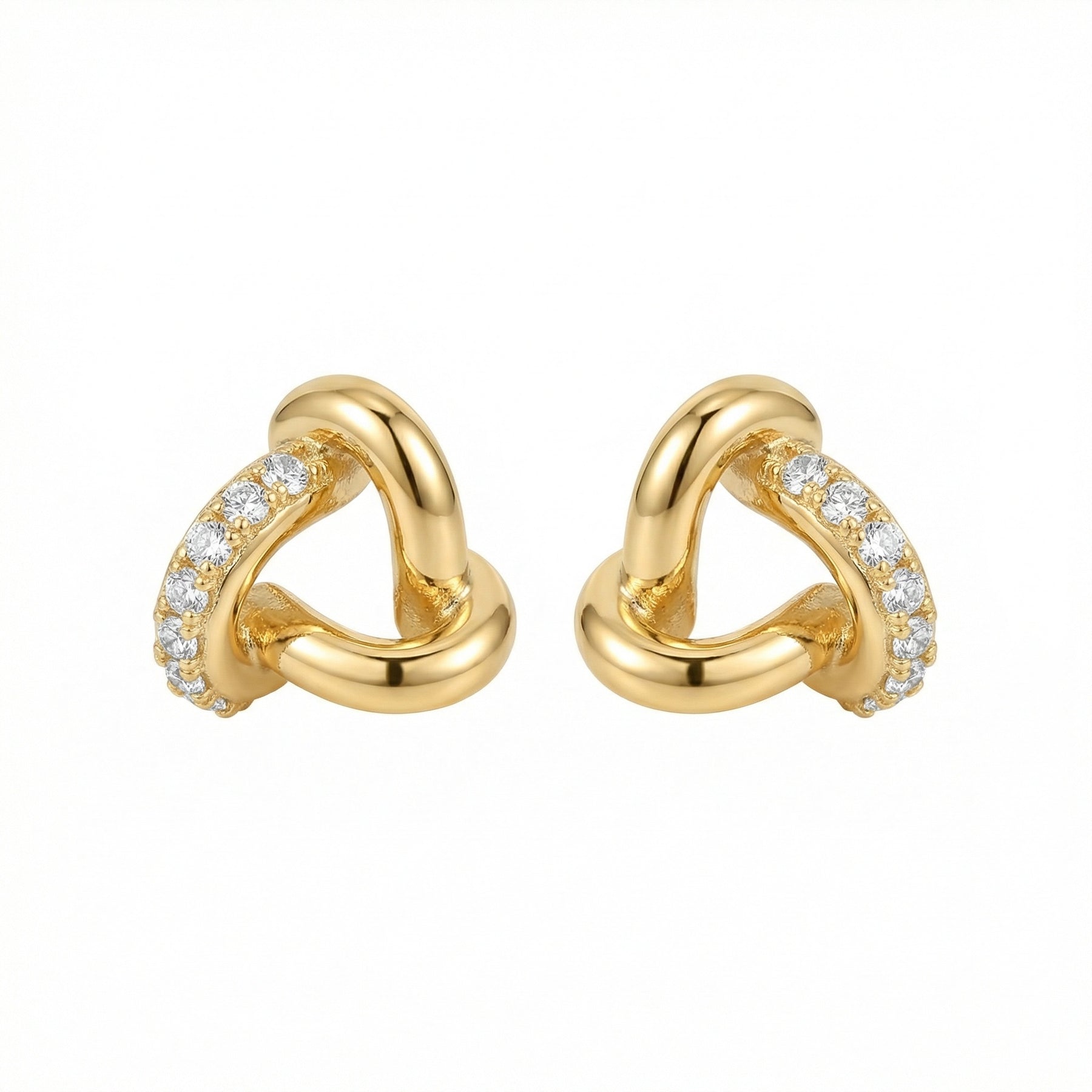 Interlocking Three-Loop Knot Studs – sterling silver earrings