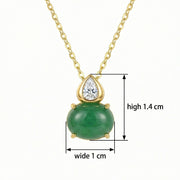 Pear-Shaped Jadeite Sparkling stone Necklace – jade necklace