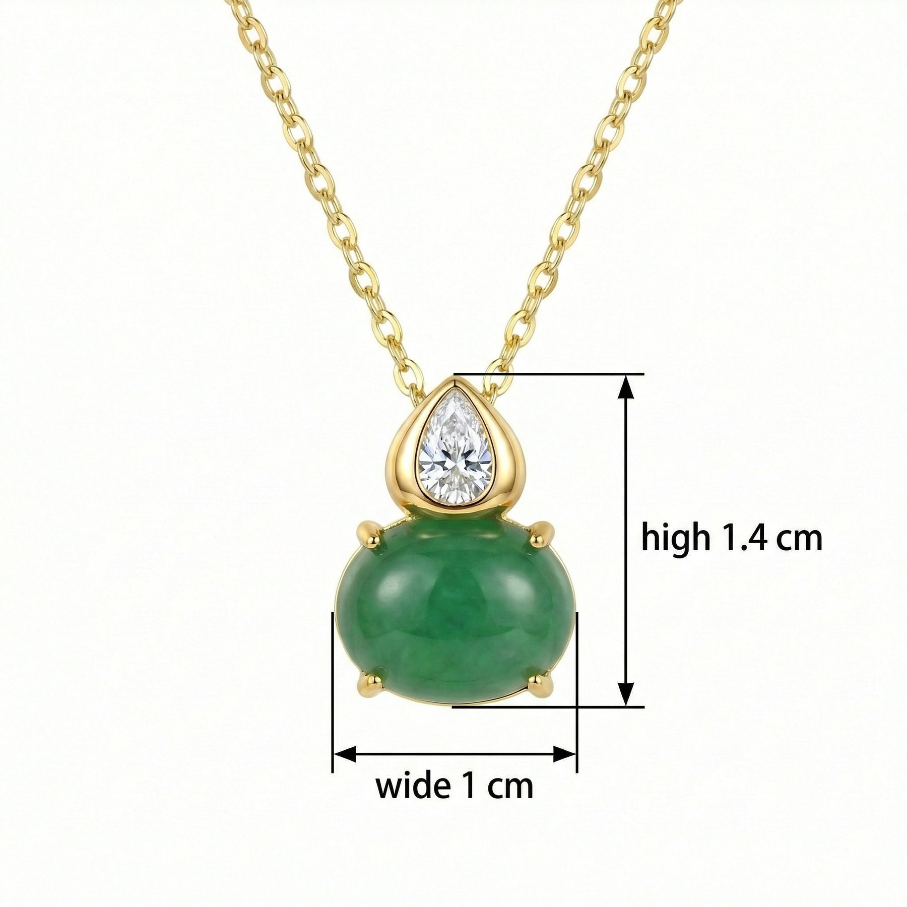 Pear-Shaped Jadeite Sparkling stone Necklace – jade necklace