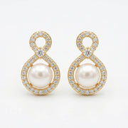 Pearl Infinity Figure-Eight Studs – pearl earrings, side detail