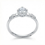 Adjustable Silver Halo Ring – sterling silver ring