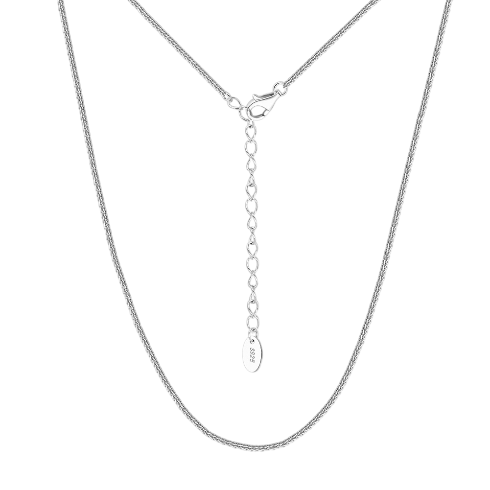 Twisted Rope Chain with S Pendant – sterling silver necklace, close-up