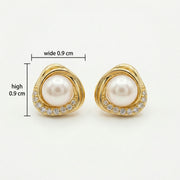 Pearl Studs in Trillion Setting – pearl earrings