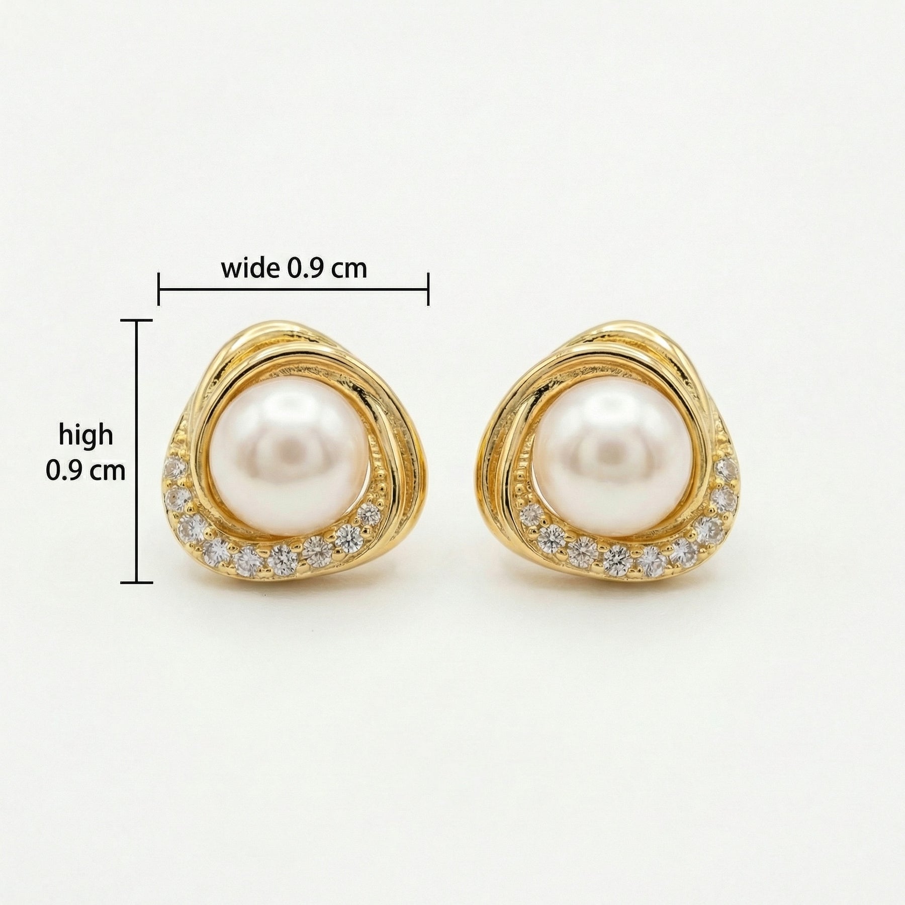 Pearl Studs in Trillion Setting – pearl earrings