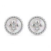 Fleur-de-Lis Mother-of-Pearl Studs – mother-of-pearl earrings