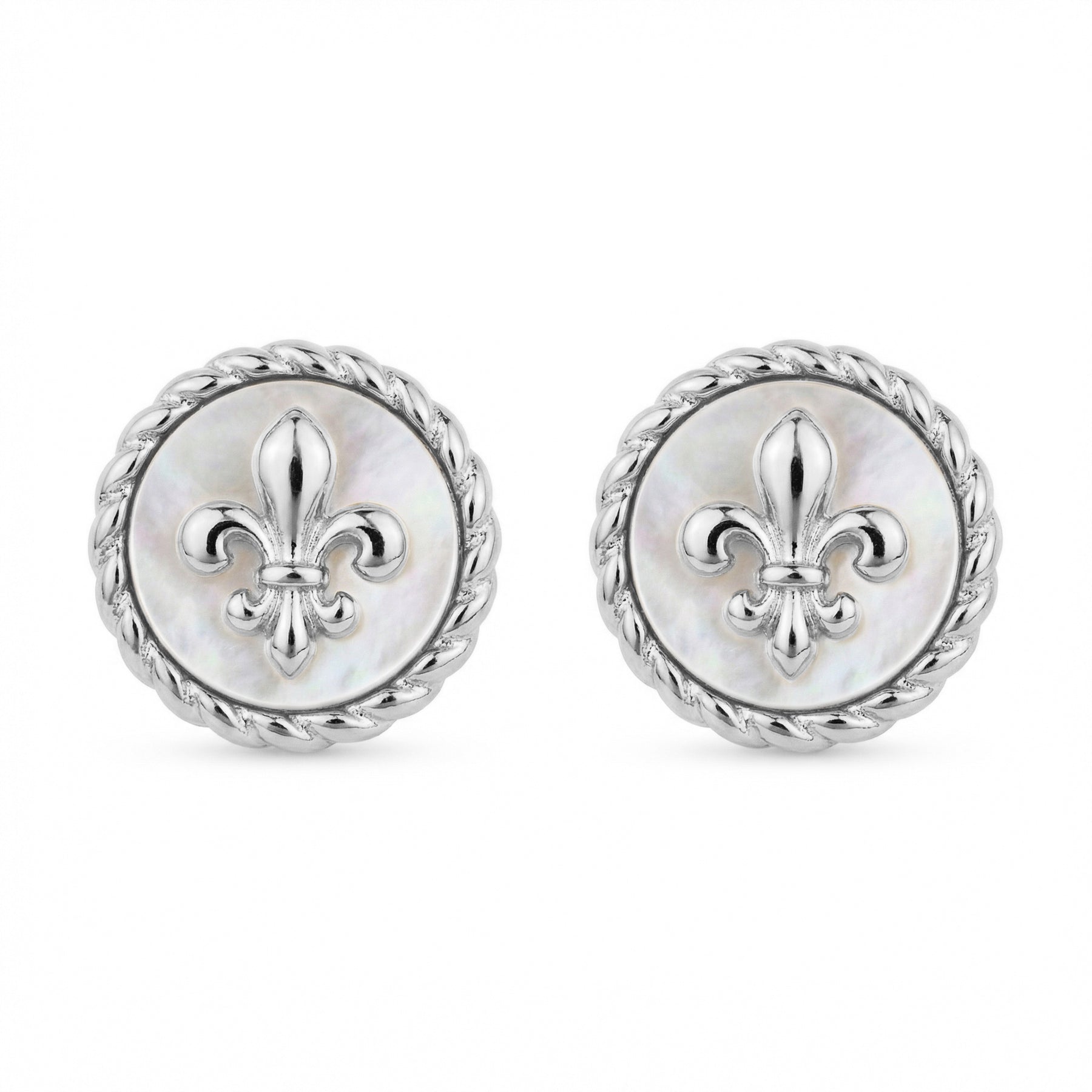 Fleur-de-Lis Mother-of-Pearl Studs – mother-of-pearl earrings