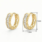 Trillion-Cut CZ Huggie Hoop Earrings – zircon earrings