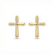 Sparkling stone Accent Cross Stud Earrings – sterling silver earrings