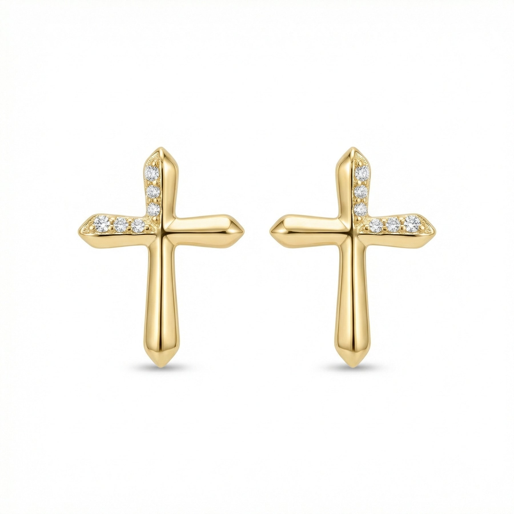 Sparkling stone Accent Cross Stud Earrings – sterling silver earrings