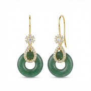 Jade Donut Drop Earrings – jade earrings, front view