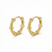 Textured Studded Hoop Earrings – sterling silver earrings