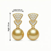 South Sea Pearl Geometric Drops – pearl earrings, close-up