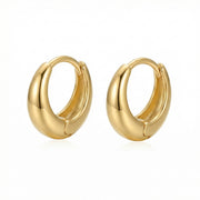 Chunky Polished Huggie Hoop Earrings – sterling silver earrings