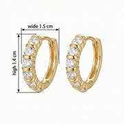 Sparkling CZ Huggie Earrings – zircon earrings