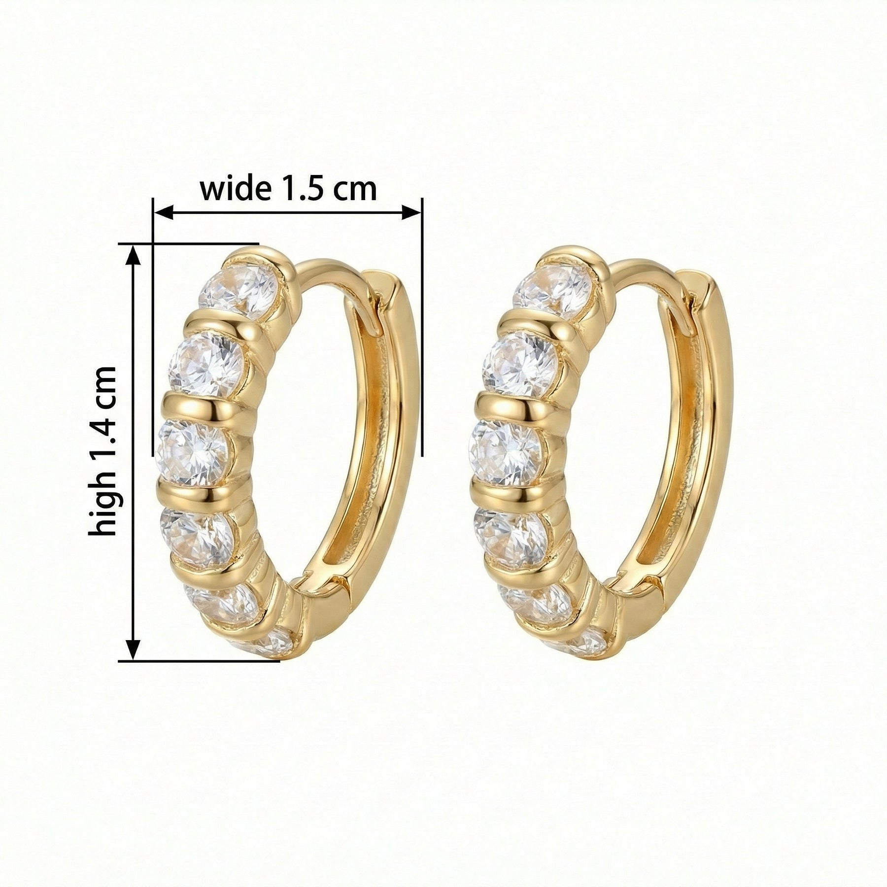 Sparkling CZ Huggie Earrings – zircon earrings