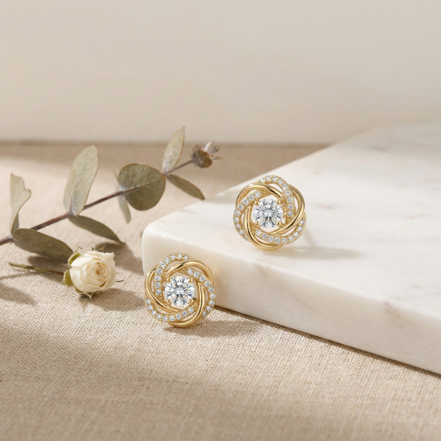 Swirl Knot Stud Earrings – sterling silver earrings