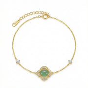 Green Chalcedony Clover Bracelet – sterling silver bracelet